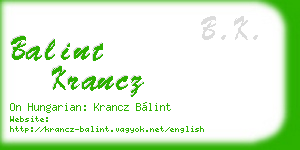 balint krancz business card
